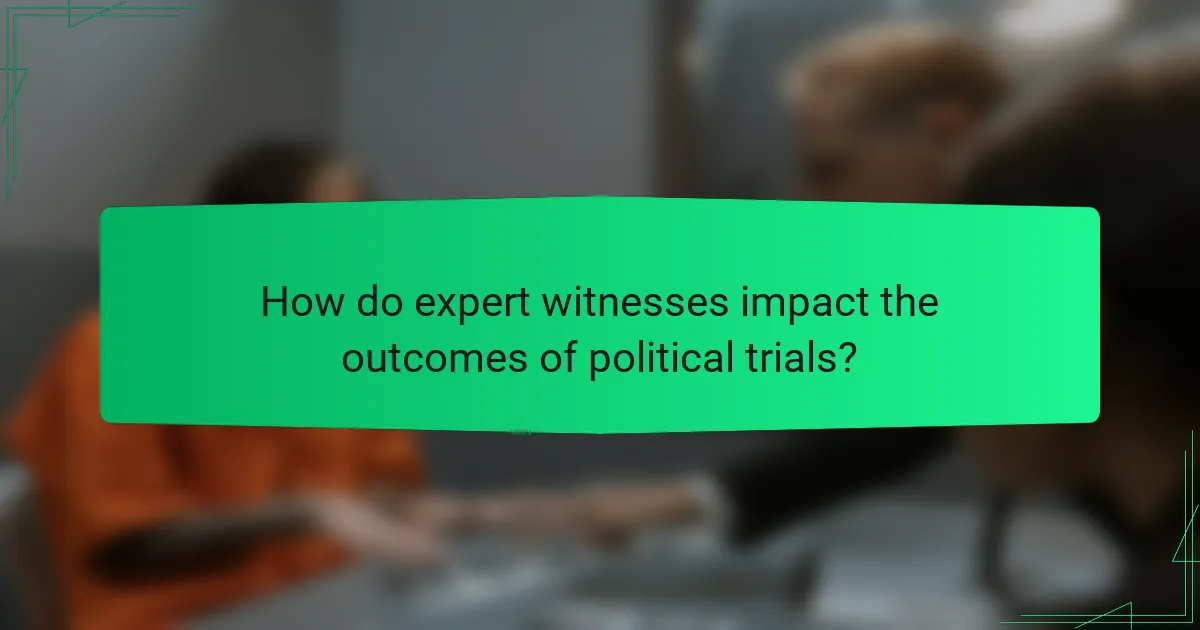 How do expert witnesses impact the outcomes of political trials?