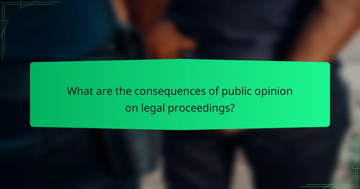 What are the consequences of public opinion on legal proceedings?