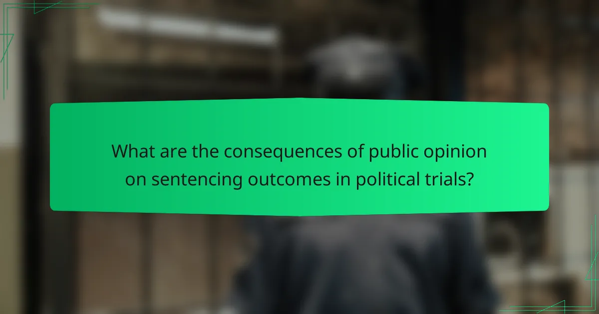 What are the consequences of public opinion on sentencing outcomes in political trials?