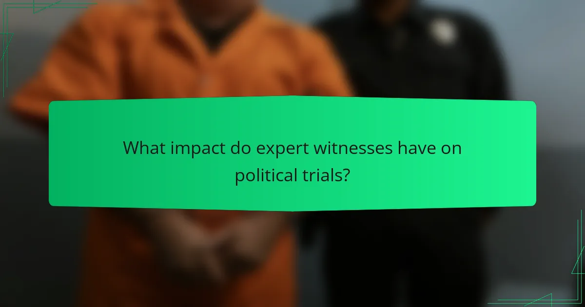 What impact do expert witnesses have on political trials?
