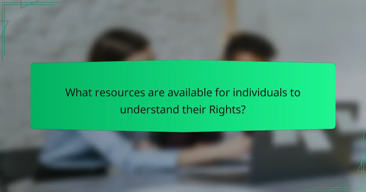 What resources are available for individuals to understand their Rights?